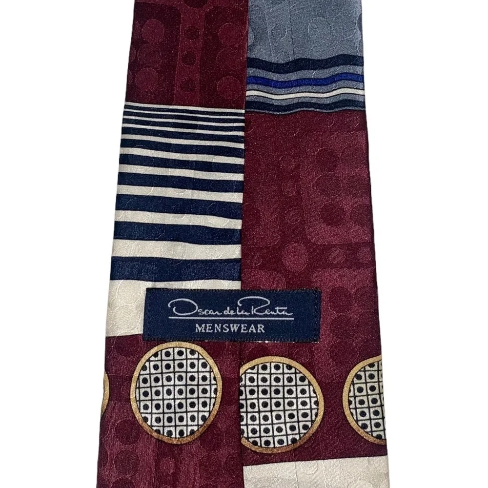 OSCAR De La Renta Mens Silk Geometric Tie